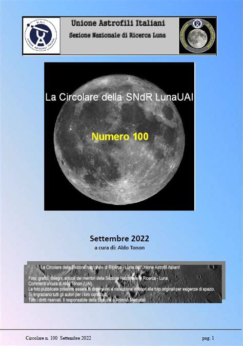 La Circolare Della Sezione Nazionale Di Ricerca Luna Uai N