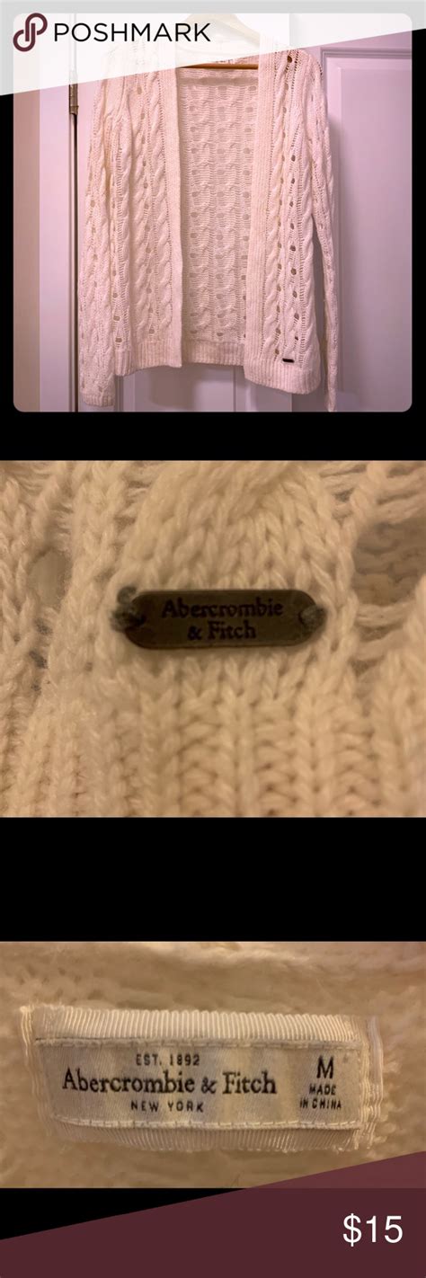 Abercrombie Fitch Cable Knit Open Cardigan Sweater