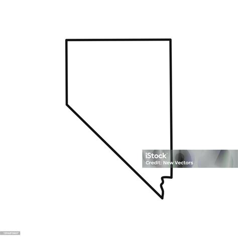 Nevada Map Black Outline State Usa Vector Illustration Stock Illustration Download Image Now