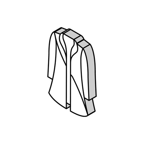 Wool Jacket Outerwear Female Isometric Icon Vector Illustration