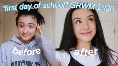 First Day Of School Grwm Makeup Hair Outfit Youtube