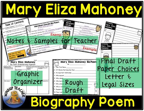 Mary Eliza Mahoney Biography Poem Activity and Writing Paper | Made By Teachers