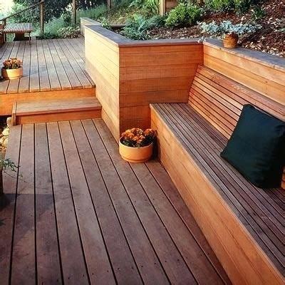 Comfortable Built In Deck Benches Redwood Deck And Bench Hillside