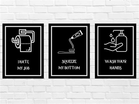 Funny Bathroom Signs Toilet Wall Art Funny Toilet Print Etsy