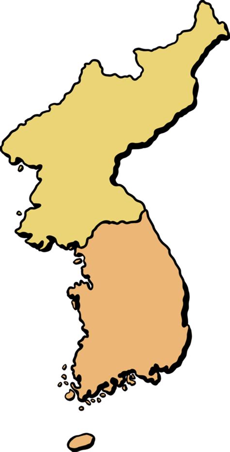 Doodle Freehand Drawing Of North And South Korea Map 12037966 PNG