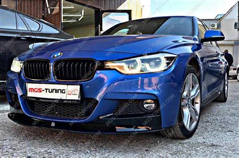 Губа переднего бампера BMW 3 series f30 M-Performance style (черный ...