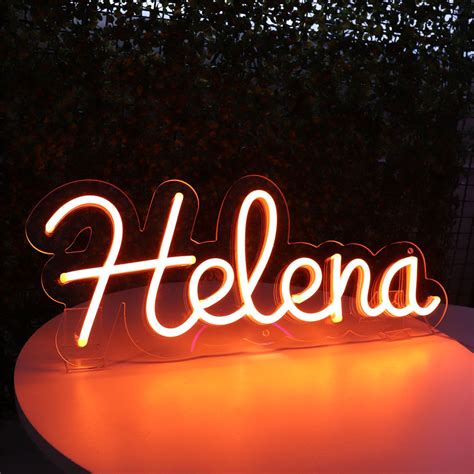 Letreiro Neon De Led Personalizada Nome Frase Ou Palavra Com 6 Letras Laranja Hutz