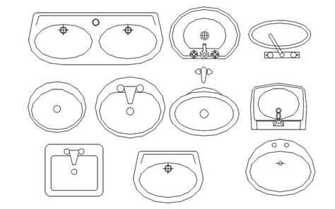 Types Of Basin Cad Blocks In Autocad Dwg File Cadbull