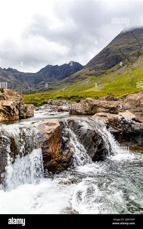 Fairy Pools Isle Of Skye Black Cuillins Mountain Range Waterfalls And