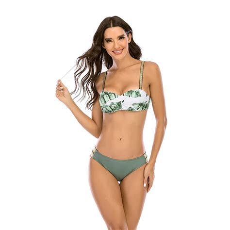 Bikini Con Push Up Para Mujer Traje De Ba O Sexy Con Tirantes Dorados Brillantes Conjunto