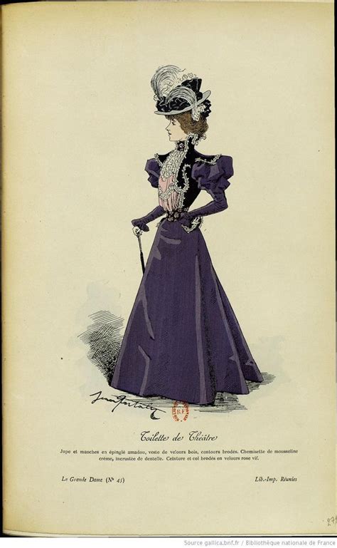 1890s Fashion Mode Vintage Illustration Style édouardien Gravures