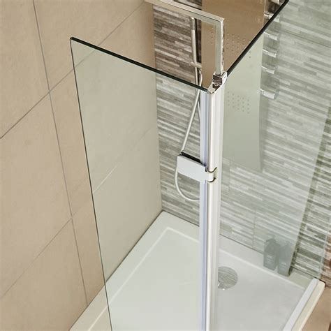 Hudson Reed Wetroom Return Shower Screen With Chrome Hinged Profile