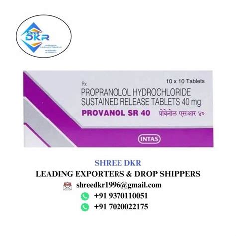 Provanol Sr 40mg Tablet At Rs 150 Stripe Propranolol Hydrochloride