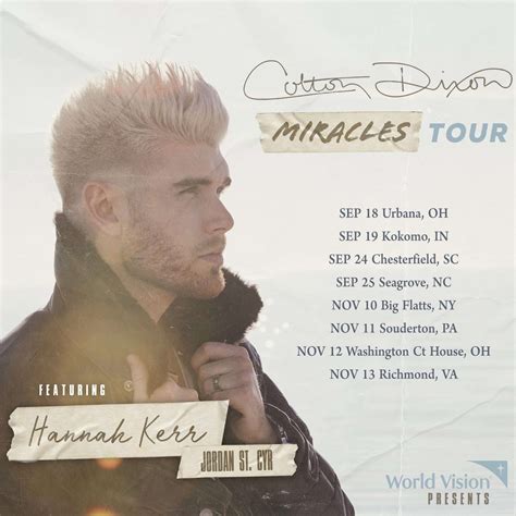 Colton Dixon Announces 'Miracles Tour' With Hannah Kerr & Jordan St ...