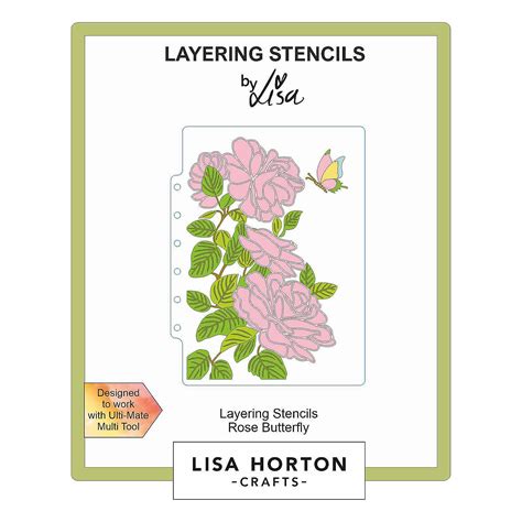 Lisa Horton Crafts Layering Stencils Rose Butterfly Oriental Trading