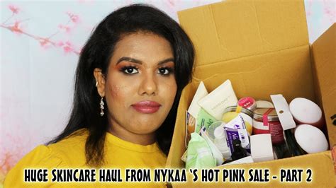 HUGE SKINCARE HAUL FROM NYKAA S HOT PINK SALE PART 2 SATHYA KAMALA