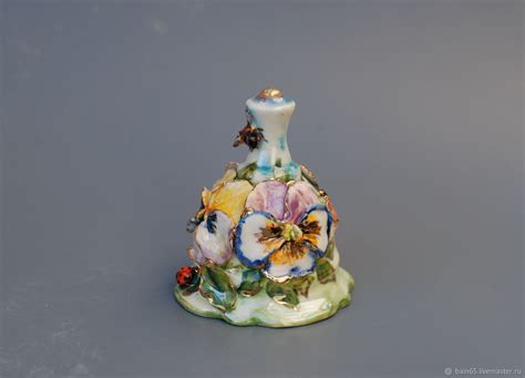 Фарфоровый колокольчик с декором "Анютки" в интернет-магазине Ярмарка ...