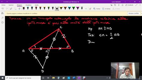 Teorema Della Mediana Nel Triangolo Rettangolo Youtube