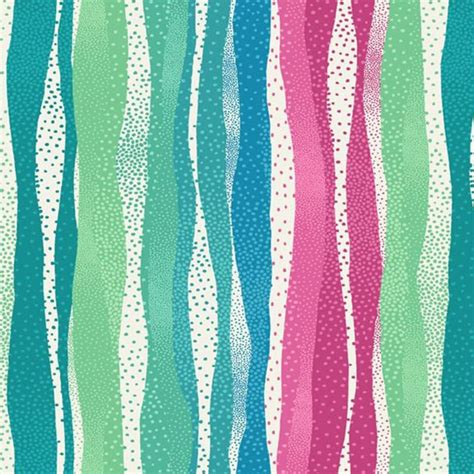 Blue, Green, and Pink Stripe Fabric by Marcus Fabrics Carousel Line ...