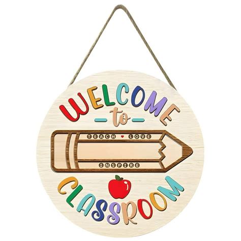 SHAOTELLME Personalized Teacher Signs For Classroom Teacher Door Signs ...