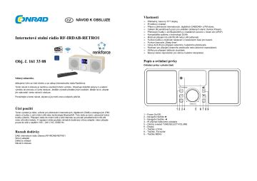 Renkforce RF IRDAB RETRO1 Internet desk radio DAB FM AUX Návod na