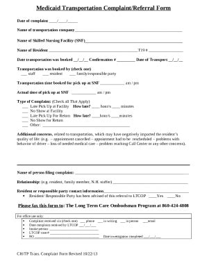 Transportation Complaint Doc Template Pdffiller