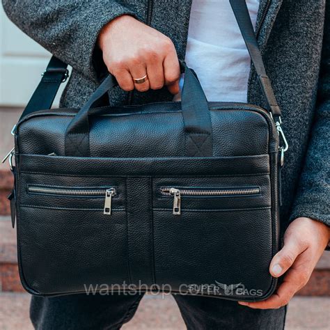 Мужская Кожаная Сумка для Ноутбука Borsa Leather 1526 Черная — Купить ...