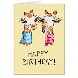 Happy Birthday Giraffe Cards Zazzle