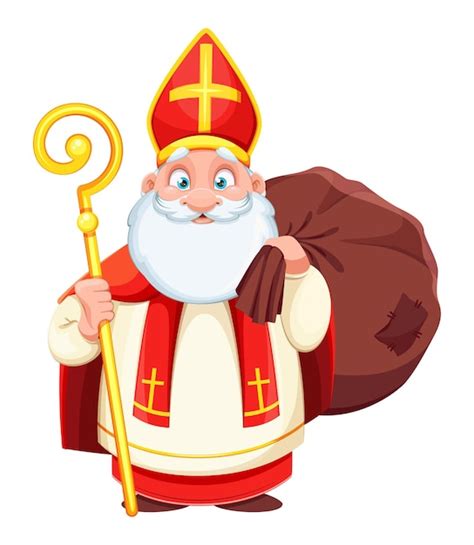 San nicolás o sinterklaas feliz navidad Vector Premium