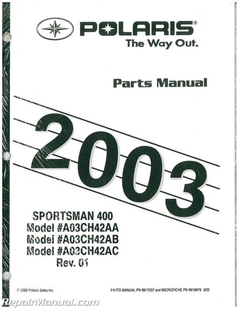 2003 Polaris Sportsman 400 Parts Manual