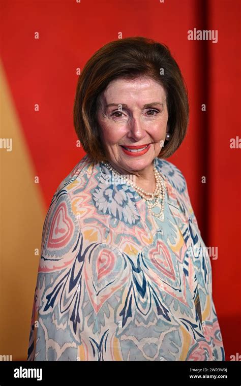 Nancy Pelosi Attending The Vanity Fair Oscar Party Held At The Wallis