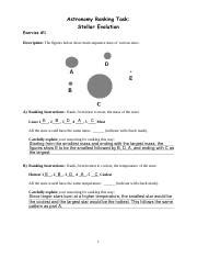 Stellar Evolution Done Pdf Exercise Astronomy Ranking Task