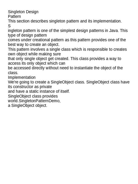 Singleton Design Pattern | PDF