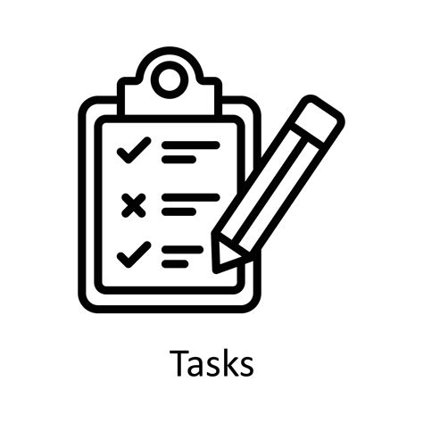 Tasks vector outline Icon Design illustration. Time Management Symbol ...