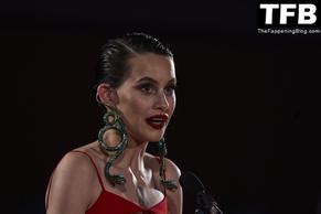 Milena Smit Sexy Seen Braless Showing Off Her Small Tits In A Red Dress At The Feroz Awards In