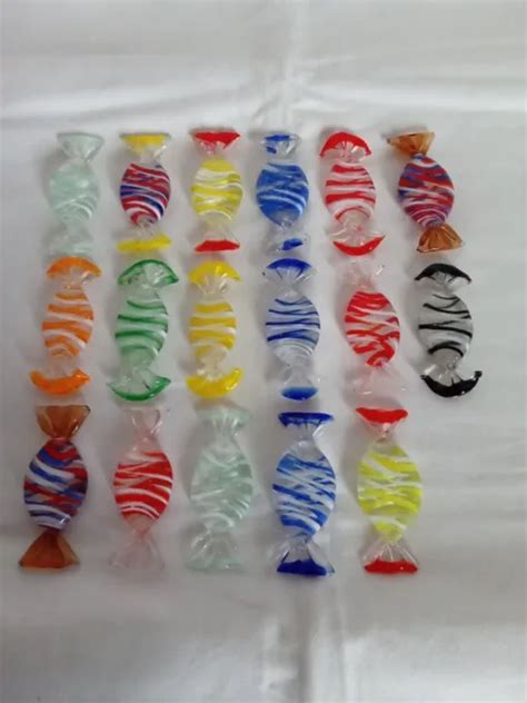 Murano Bonbons Colores En Verre Porte Couteaux Deco Vintage Cms Eur