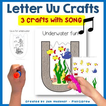 Alphabet Letter Uu Crafts With Poem Uppercase Lowercase Coloring Cut