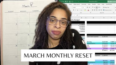 MARCH MONTHLY RESET Goal Setting Excel Budgets YouTube