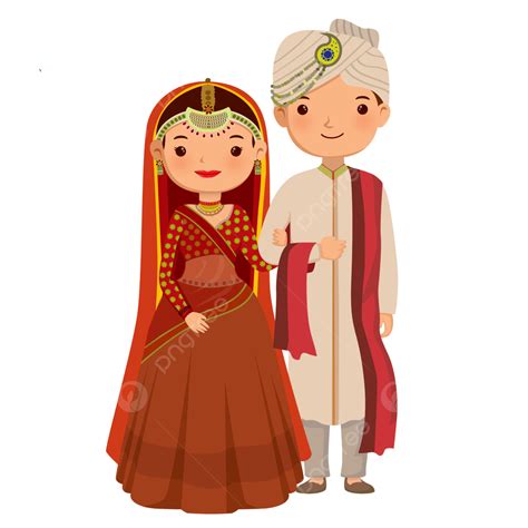 casal de casamento indiano noiva  noivo doodle art vetor png casal