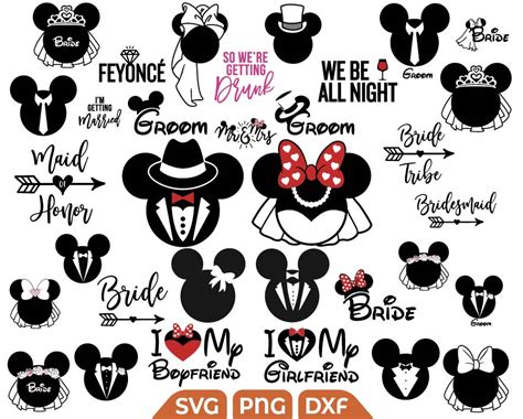 Disney Mickey and Minnie Wedding svg, Mickey Minnie Bride Groom - Free ...