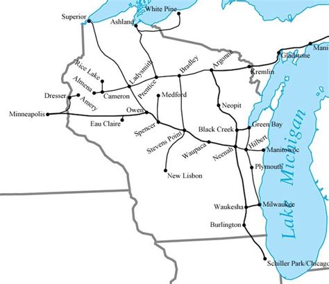 Free Wisconsin Railroad Map And The 8 Major Railroads In Wisconsin