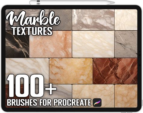 100 Procreate Marble Texture Brushes Realistic Brushes For Procreate Instant Digital Download