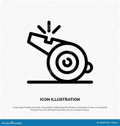 Coach Referee Sport Whistle Line Icon Vector Stock Vector