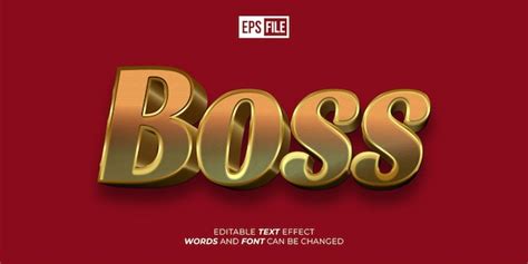 Premium Vector Editable Text Boss 3d Style Editable Text Effect