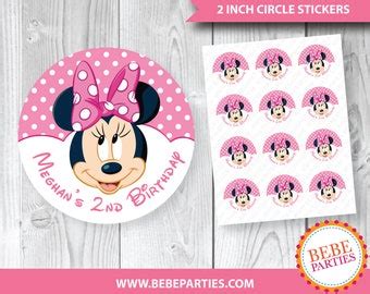 Minnie mouse labels | Etsy