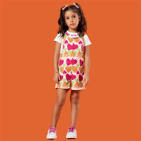 Jardineira E Blusa Cora Oes Kukixo Moda Infantil