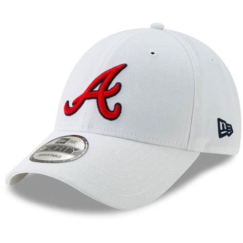 Mens New Era White Atlanta Braves League 9forty Adjustable Hat