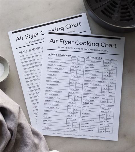 Air Fryer Cook Times Chart Printable Cheat Sheet Air Fryer