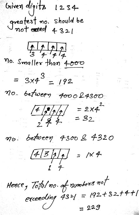 How Many Four Natural Numbers Not Exceeding 4321 Can Be Formed With The