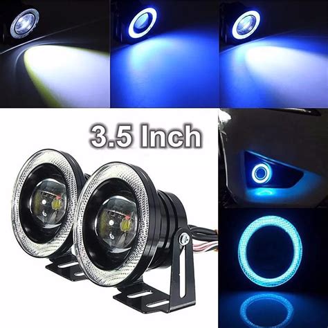 Led Angel Eyes Fog Light Projector Lens Kit With Halogen Light Driving